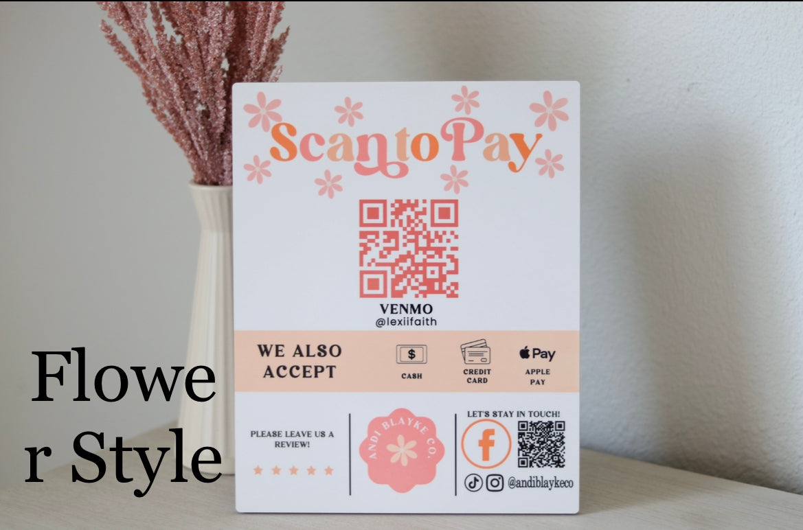 8x10 Scan to Pay Table Sign