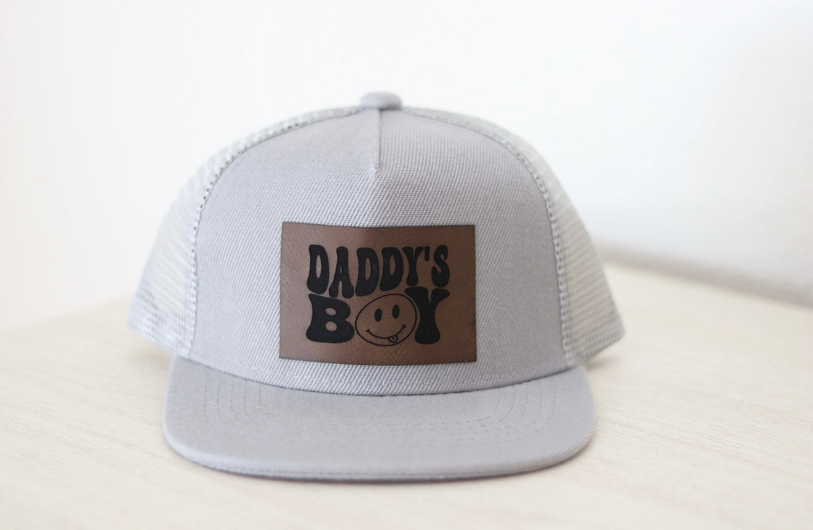 Daddy’s Boy Smiley Face Laser Engraved Patch Hat