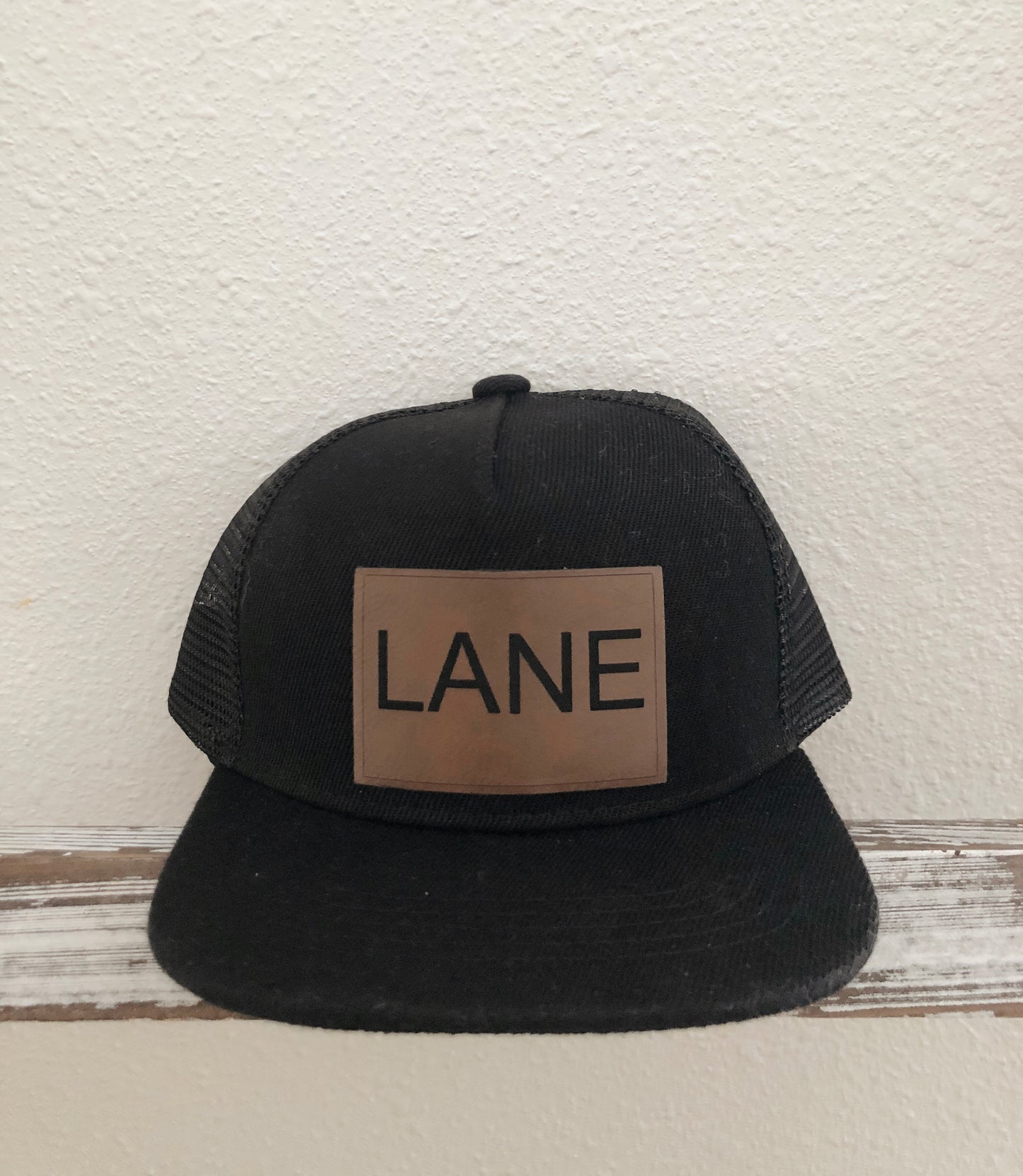 Engraved Leather Patch SnapBack Hat