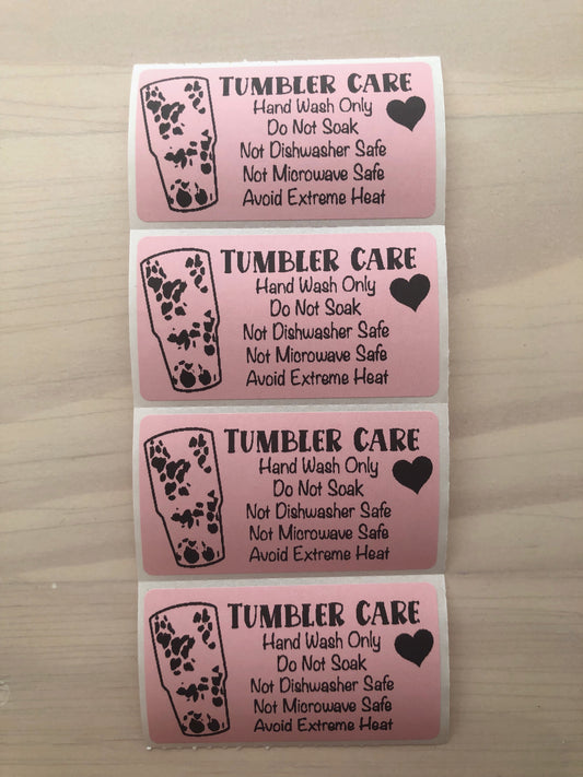 Tumbler Care Packaging Stickers