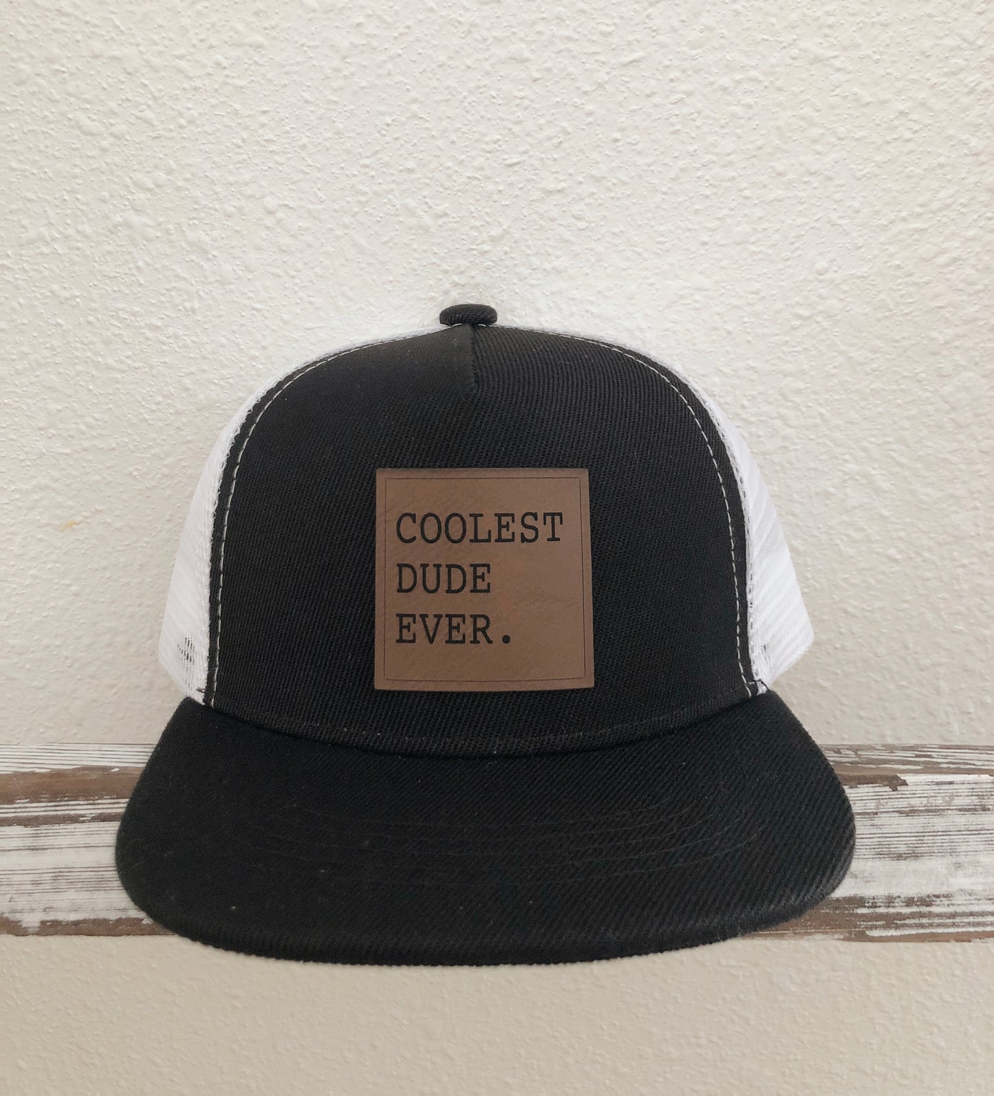 Engraved Leather Patch SnapBack Hat