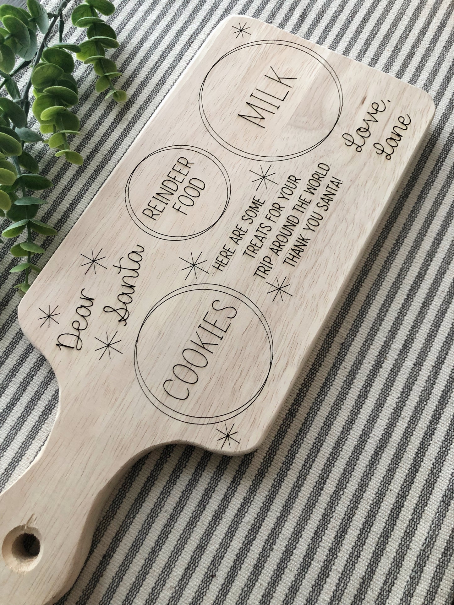 Custom Santa Cutting Board-Laser Engraved