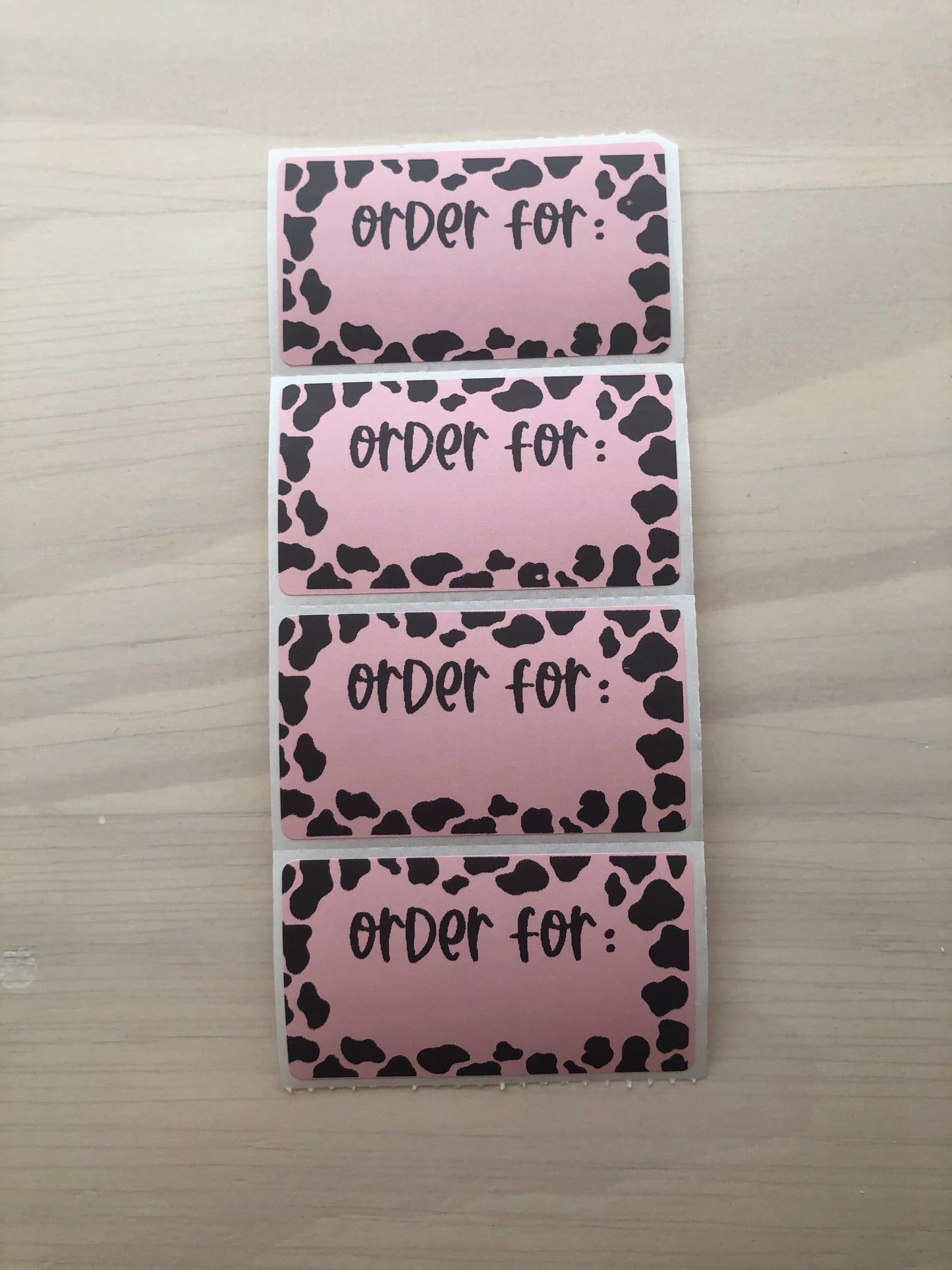 Cow Print Order For Packaging Stickers