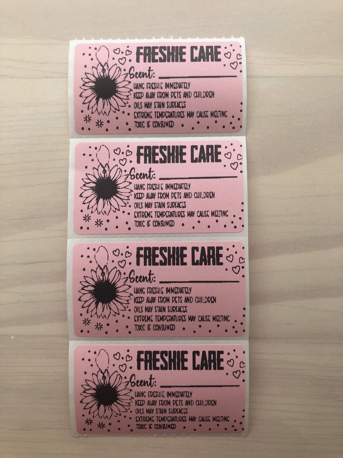 Freshie Care Packaging Stickers