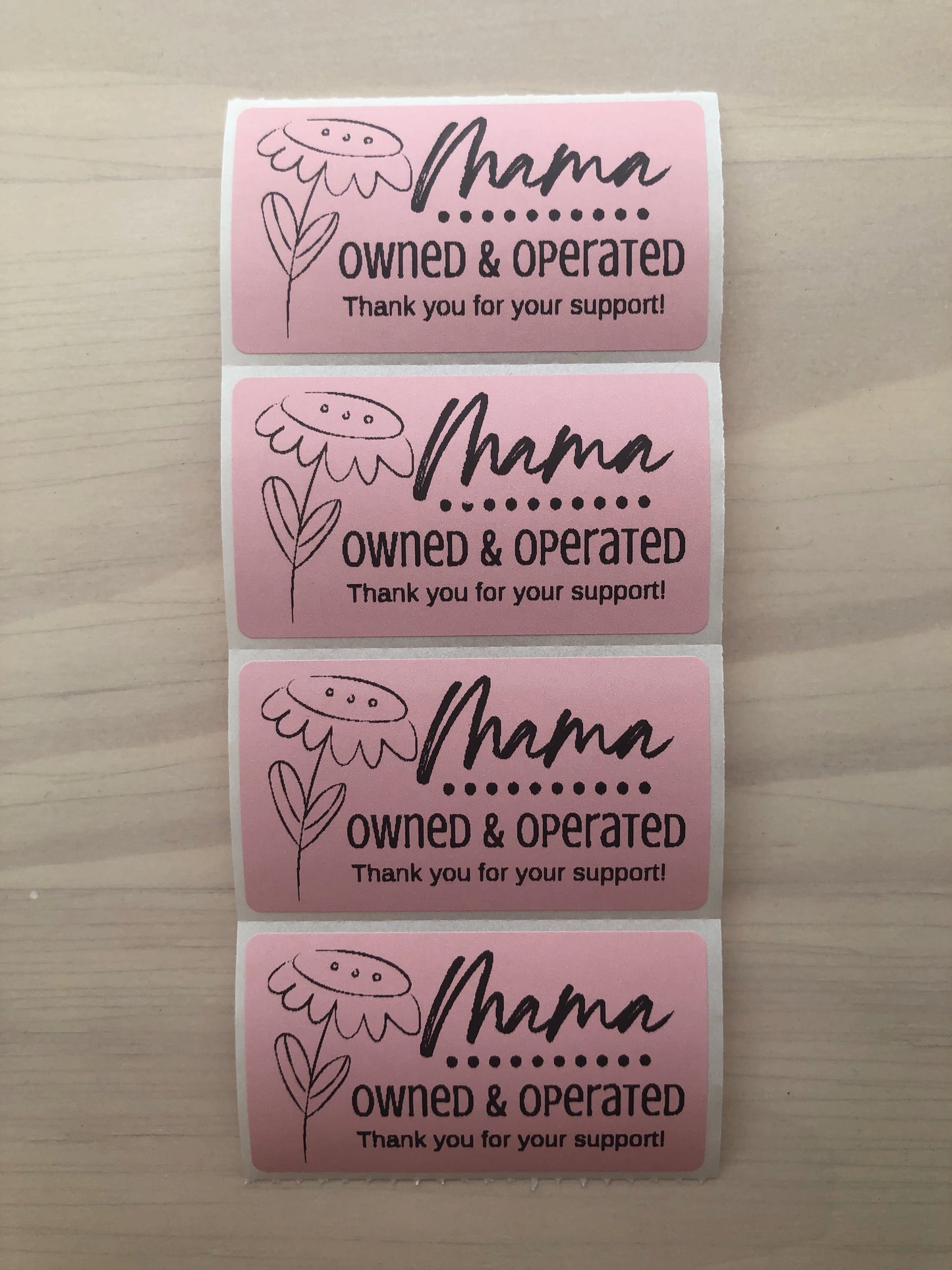 Mama Owned Packaging Stickers