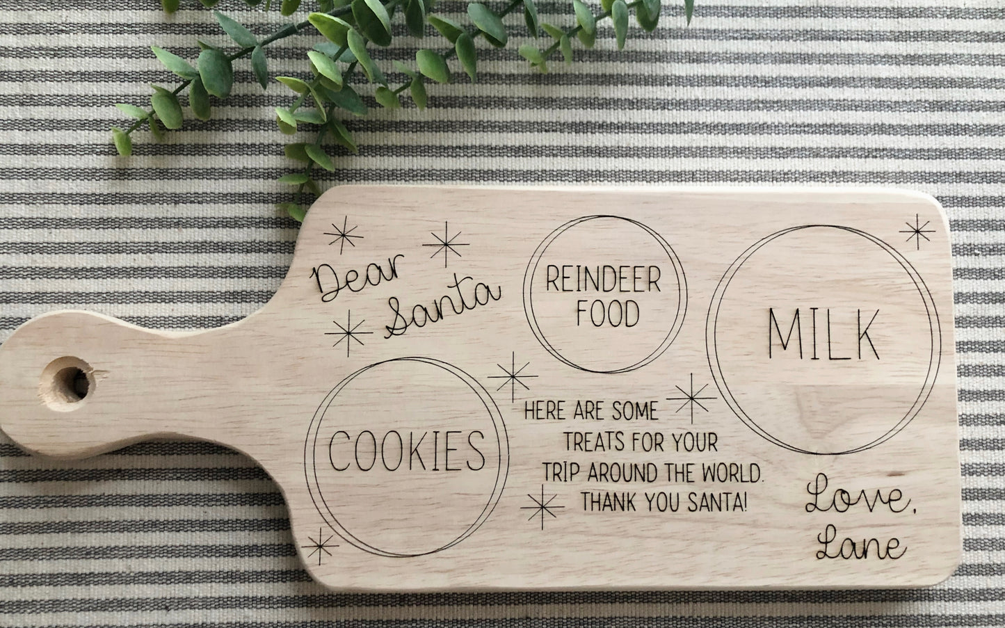 Custom Santa Cutting Board-Laser Engraved